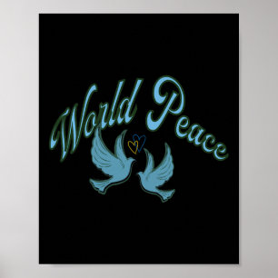 Poster Paix au monde. Inscription sur la paix. Ukrai