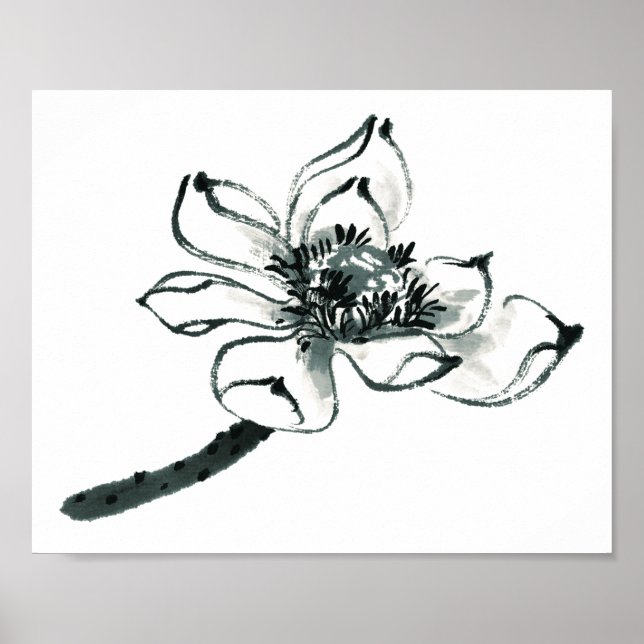 Poster Paix | Belle aquarelle Lotus (Devant)