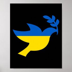 Poster Paix en Ukraine Colombe pour femmes hommes Drapeau