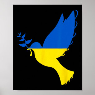 Poster Paix en Ukraine Colombe. Soutenez l'Ukraine. Souti