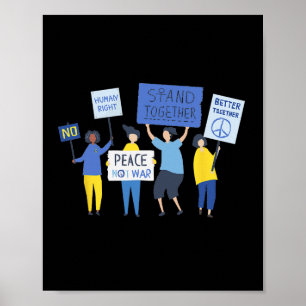 Poster Paix et non guerre Anti-guerre Ukraine Russie