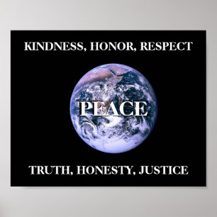 Poster Paix honnêteté honneur respect vérité honnêteté ju