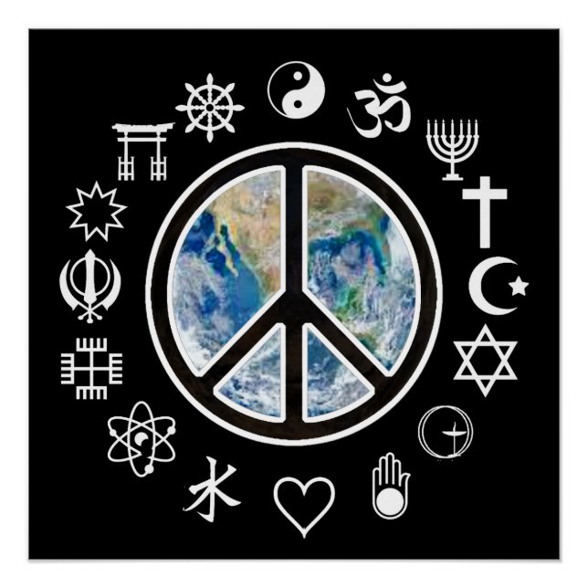 Poster Paix mondiale - Paix sur Terre (Devant)