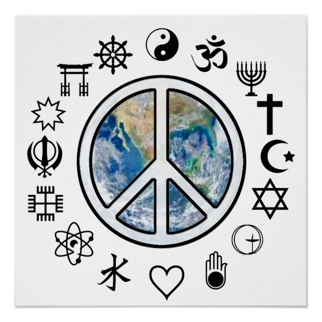 Poster Paix mondiale - Paix sur Terre (Devant)