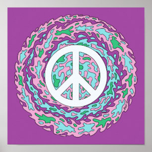 Poster Paix Psychedelique