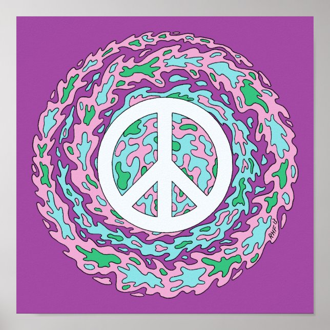 Poster Paix Psychedelique (Devant)
