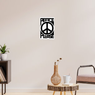 Poster Paix s'il vous plaît lettrage noir