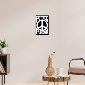 Poster Paix S'il Vous Plaît Lettre Blanche