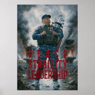 Poster Paix. Stabilité. Leadership - Propagande du Présid