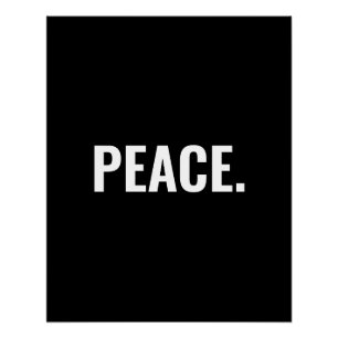 Poster Paix texte noir et blanc minimaliste anti-guerre