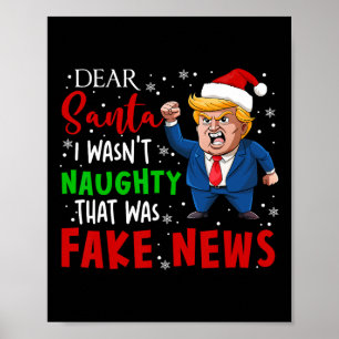 Poster Pajamas de Noël Trump Cher Père Noël Fake News Drô