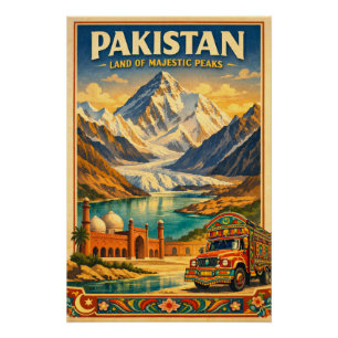 Poster Pakistan dans un classique rétro voyage 2026