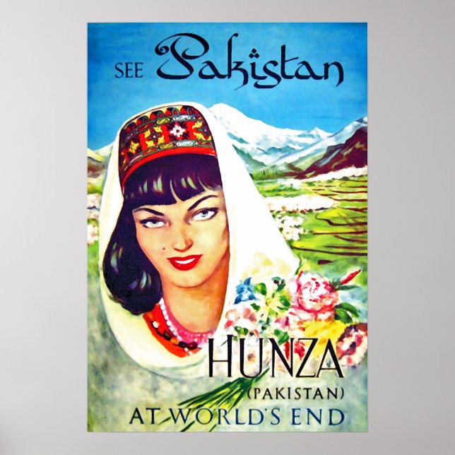 Poster Pakistan, fille de la vallée de Hunza, voyage vint (Devant)