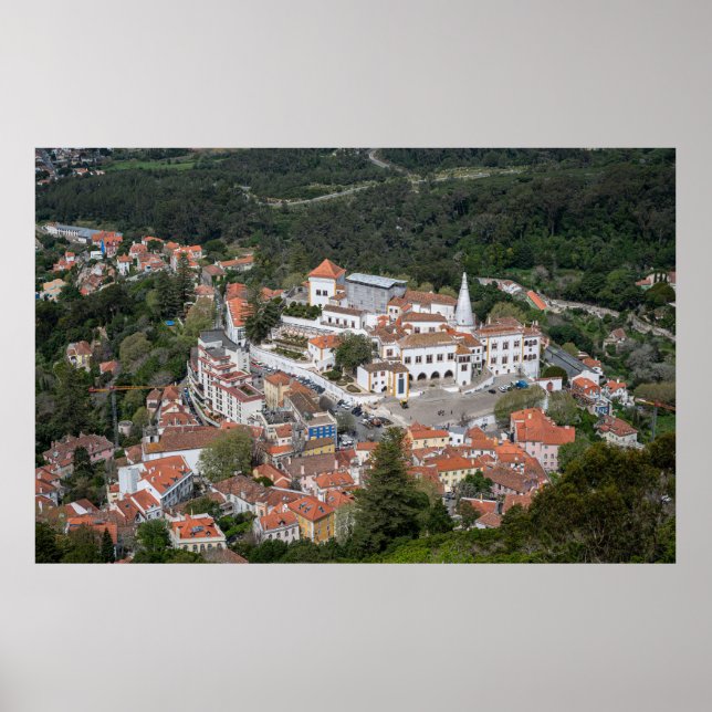 Poster Palais de Sintra d'en haut à Sintra, Portugal (Devant)