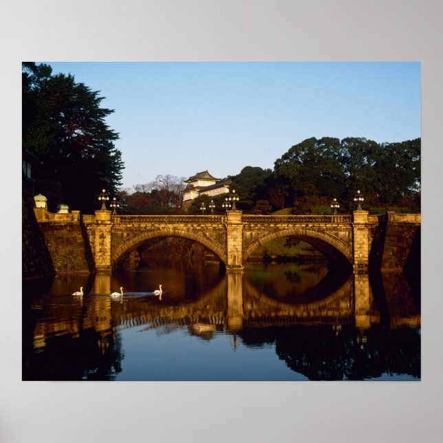 Poster Palais impérial, pont Nijubashi, Tokyo, Japon (Devant)