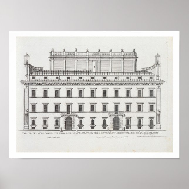 Poster Palazzo Falconieri, Rome, de Palazzi di Roma, (Devant)
