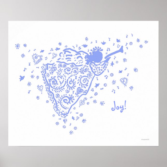Poster Pale Blue Trumpet Engel (Vorne)