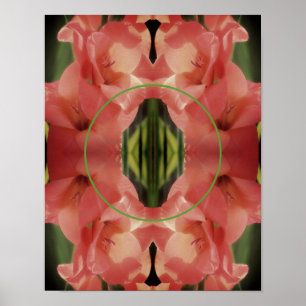 Poster Pale Peach Gladiolus Flower Frame Ajouter Votre Ph
