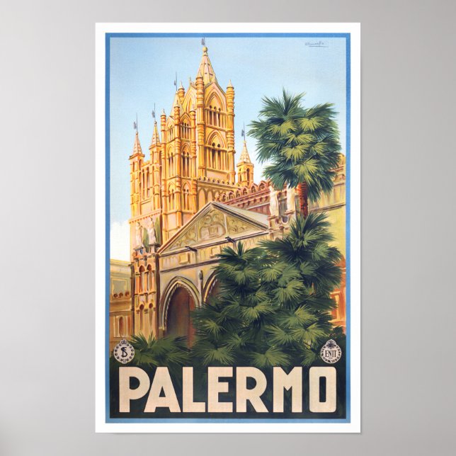 Poster Palerme Italie voyage vintage (Devant)