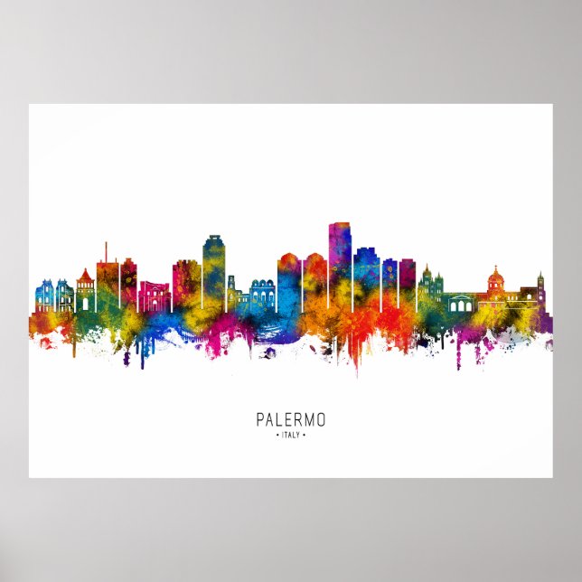 Poster Palermo Italy Skyline (Devant)