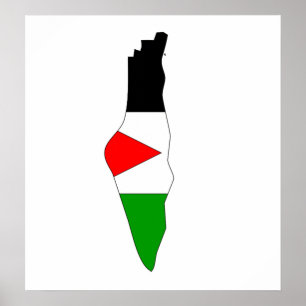 Poster Palestine Flag Map full size