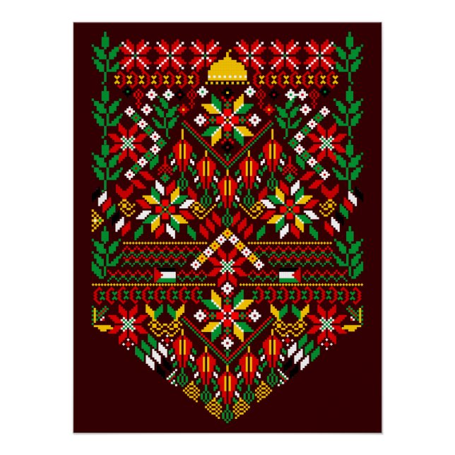 Poster Palestine Tatreez Broderie traditionnelle (Devant)