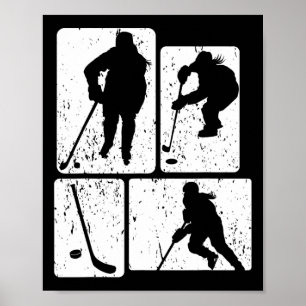 Poster Palet de hockey sur glace drôle Bâton de hockey su