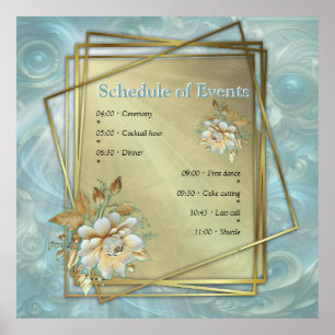 Poster Palette bleu clair sur une conception de barogue e