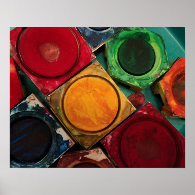 Poster Palette de boîte à peinture aquarelle pour artiste (Devant)