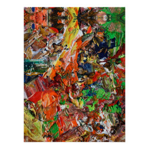 Poster Palette de l'artiste : motif de coup de pinceau ex