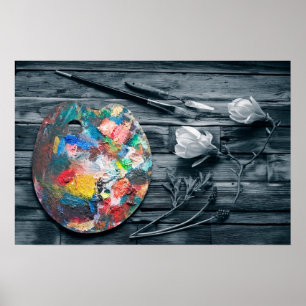 Poster Palette de peintres