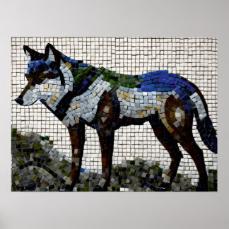 Poster Palette du prédateur : Mosaïque du loup