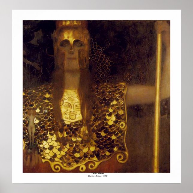 Poster Pallas Athena par Gustav Klimt (Devant)