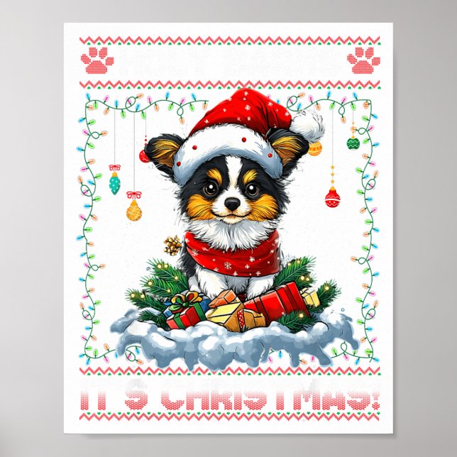 Poster Pallon Christmas Tree Lights Decorations Dog Lover (Devant)