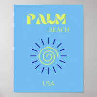 Palm Beach, Art Voyage, Floride, Preppy, Bleu
