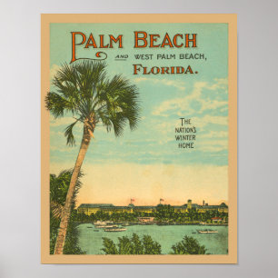 Poster Palm Beach Floride Tourisme Vintage