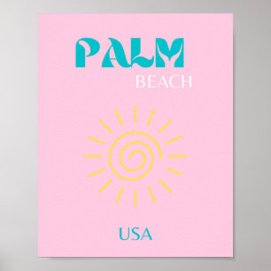 Poster Palm Beach, Preppy, Art Preppy, Rose