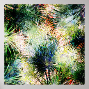 Poster Palm Feuille moderne Tropical Abstract Design
