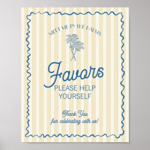Poster Palm Jaune Springs Pastel Beach Faveurs
