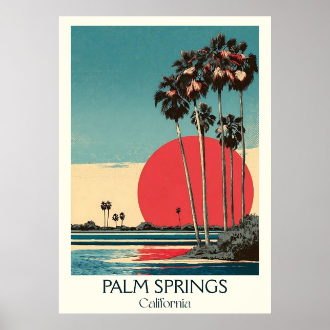 Poster Palm Springs California Art Print | Mi-siècle (Devant)