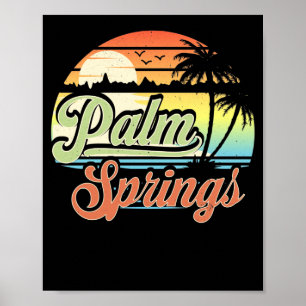 Poster Palm Springs California Beach Vacances coucher du 