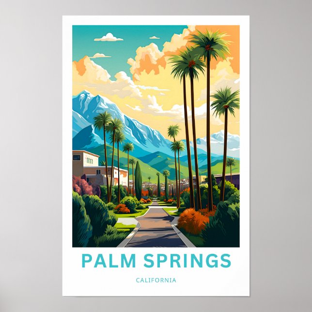 Poster Palm Springs California Travel Print (Devant)