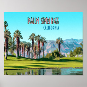 Poster Palm Springs Californie Vintage