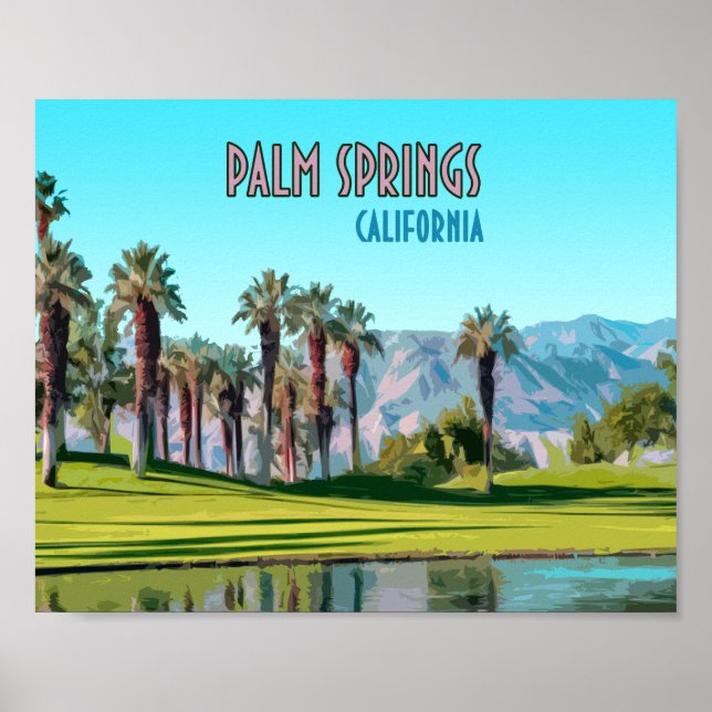 Poster Palm Springs Californie Vintage (Devant)