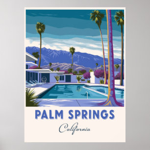 Poster Palm Springs Californie vintage