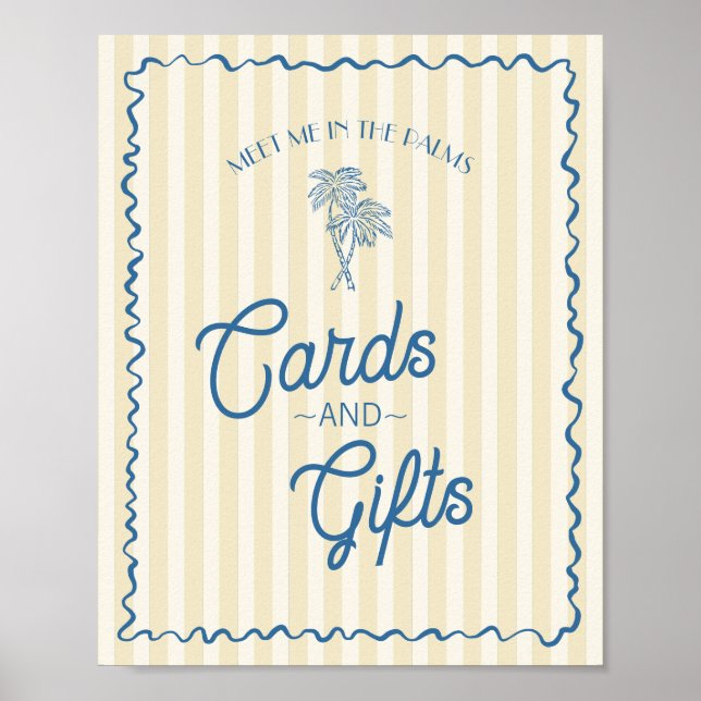 Poster Palm Springs Jaune Pastel Beach Cartes & Cadeaux (Devant)