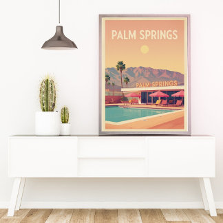 Poster Palm Springs Pool Club – Oasis Rétro du Désert