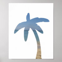 Palm Tree Beach Ocean Photo Art Imprimer