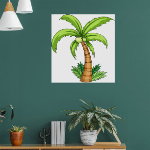 Poster Palm Tree Beach Tropical et Ile Vibes