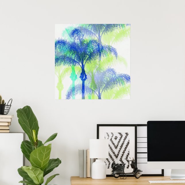 Poster Palm Tree Beach Vibe Illusion Art (Bureau à domicile)